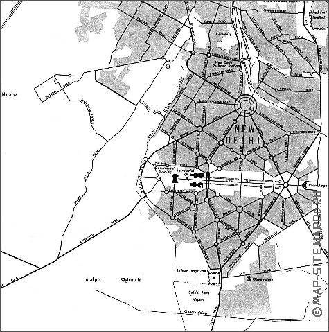 carte de Delhi en anglais