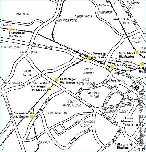 Touristique carte de Delhi