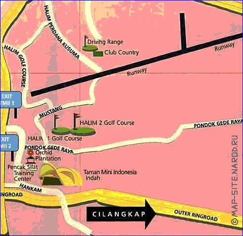 mapa de Jakarta em ingles