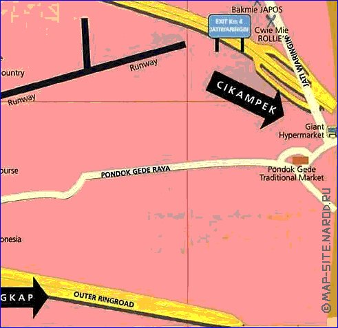 mapa de Jakarta em ingles