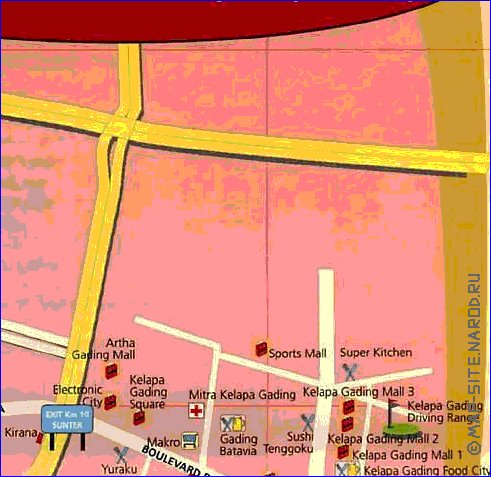 mapa de Jakarta em ingles