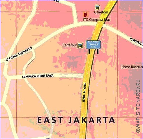 carte de Jakarta en anglais