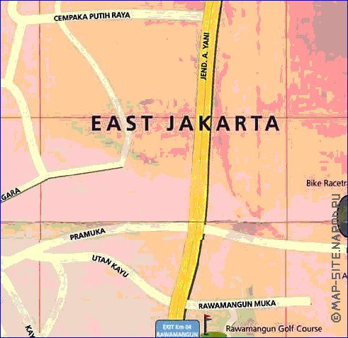 mapa de Jakarta em ingles