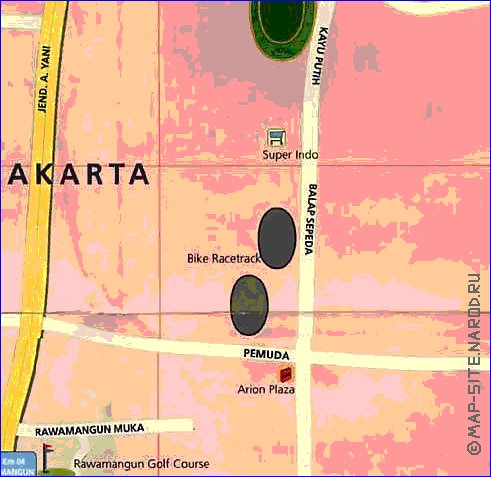 carte de Jakarta en anglais