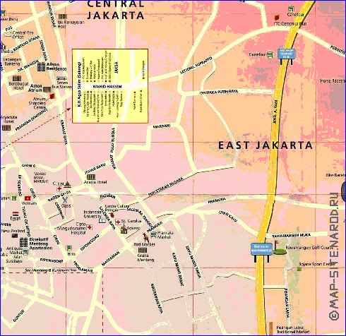 mapa de Jakarta em ingles