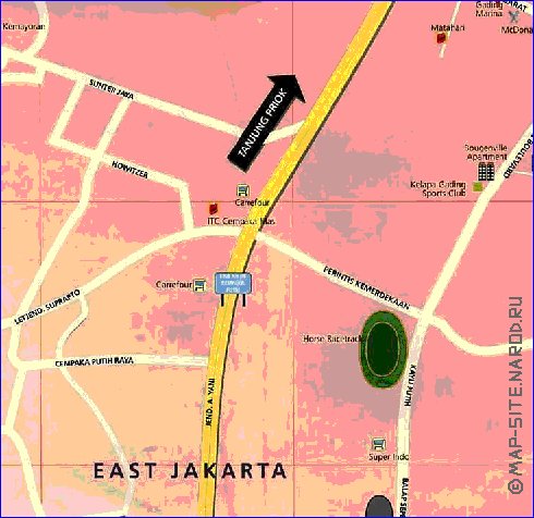 mapa de Jakarta em ingles