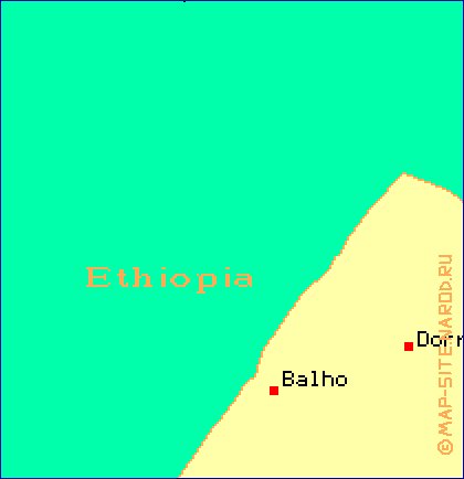 carte de Djibouti en anglais