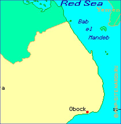 mapa de Djibouti em ingles