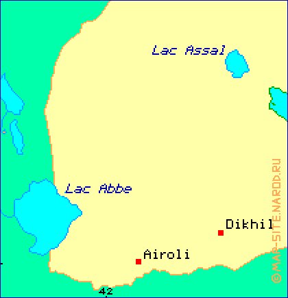 mapa de Djibouti em ingles