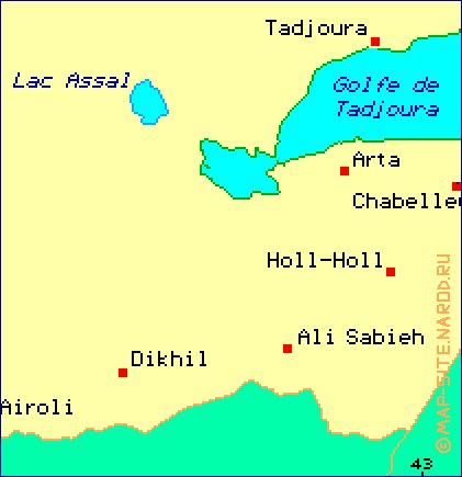 mapa de Djibouti em ingles