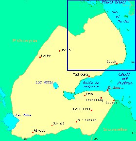 mapa de Djibouti em ingles