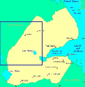 mapa de Djibouti em ingles