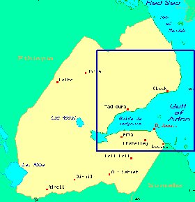 mapa de Djibouti em ingles