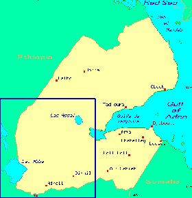 mapa de Djibouti em ingles