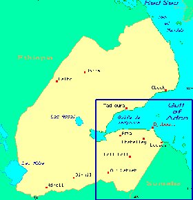 carte de Djibouti en anglais