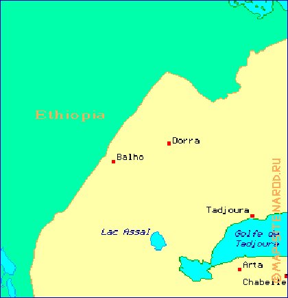carte de Djibouti en anglais