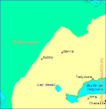 mapa de Djibouti em ingles