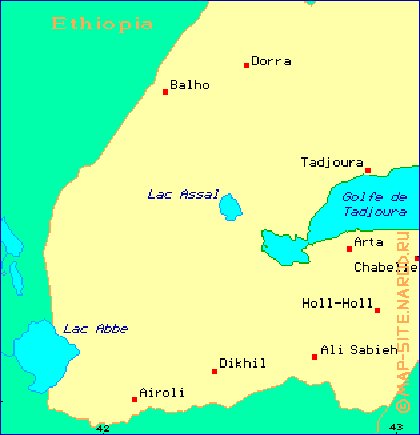 mapa de Djibouti em ingles