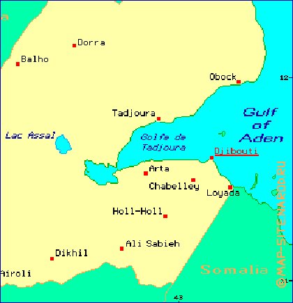 carte de Djibouti en anglais