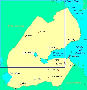 mapa de Djibouti em ingles