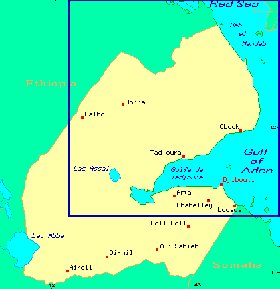 carte de Djibouti en anglais