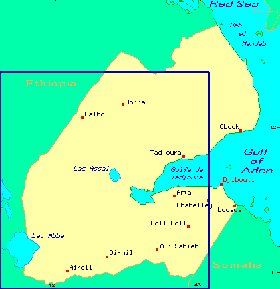 mapa de Djibouti em ingles