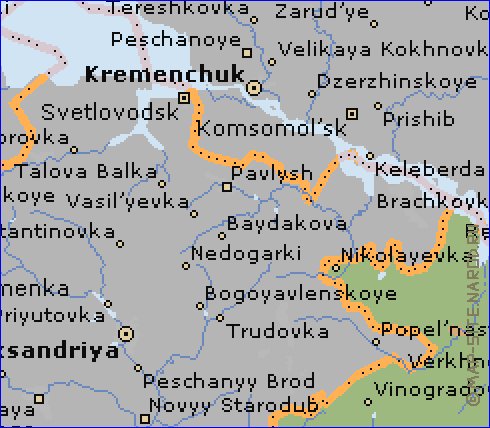 mapa de Dnipropetrovsk em ingles