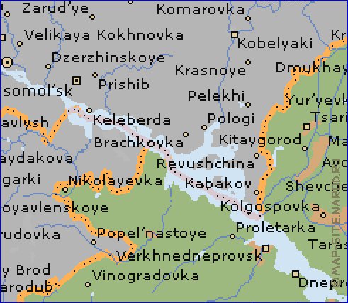 carte de Oblast de Dnipropetrovsk en anglais