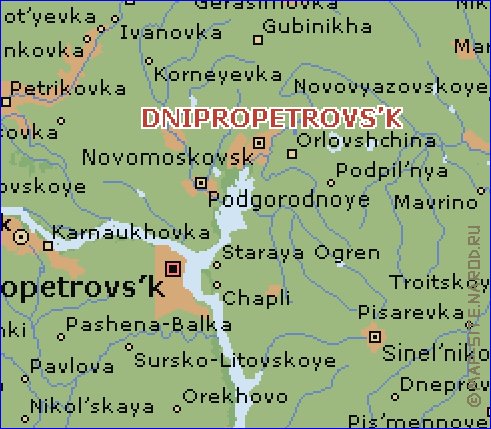 carte de Oblast de Dnipropetrovsk en anglais