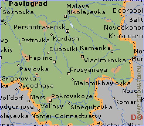 mapa de Dnipropetrovsk em ingles