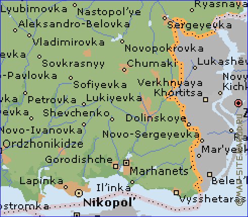 carte de Oblast de Dnipropetrovsk en anglais