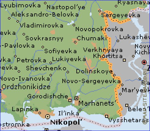 mapa de Dnipropetrovsk em ingles