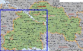 mapa de Dnipropetrovsk em ingles