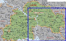 mapa de Dnipropetrovsk em ingles