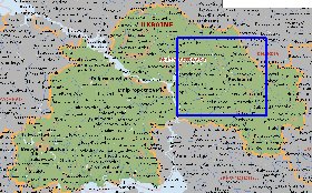 mapa de Dnipropetrovsk em ingles