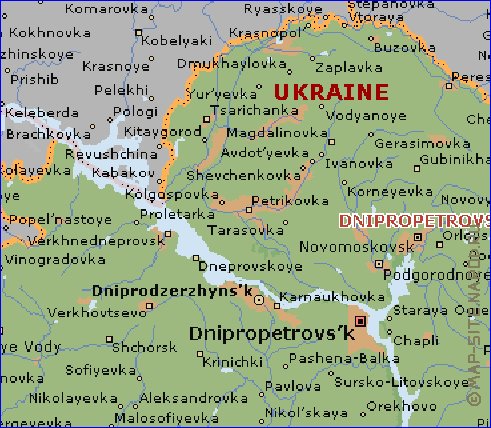 mapa de Dnipropetrovsk em ingles