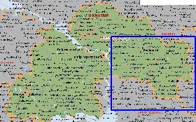 mapa de Dnipropetrovsk em ingles