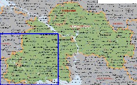 mapa de Dnipropetrovsk em ingles