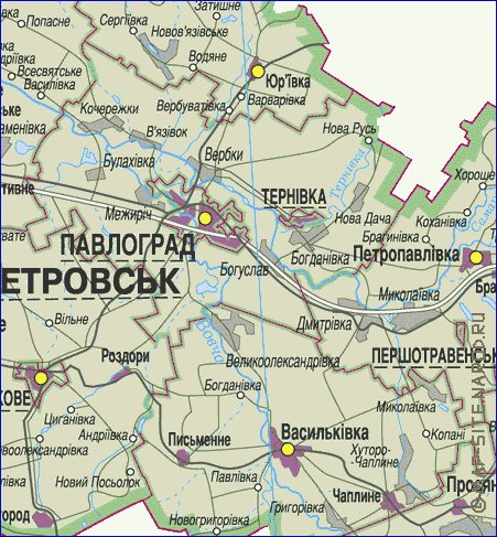 mapa de Dnipropetrovsk