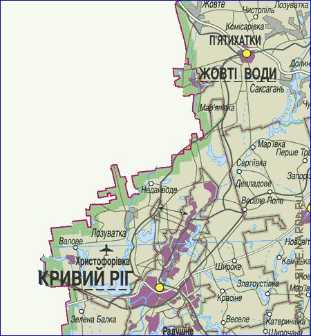 carte de Oblast de Dnipropetrovsk
