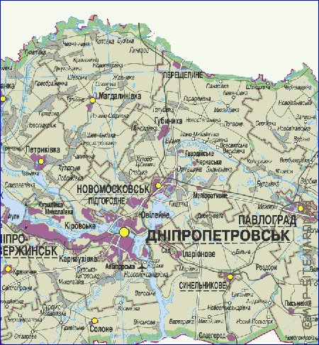 mapa de Dnipropetrovsk