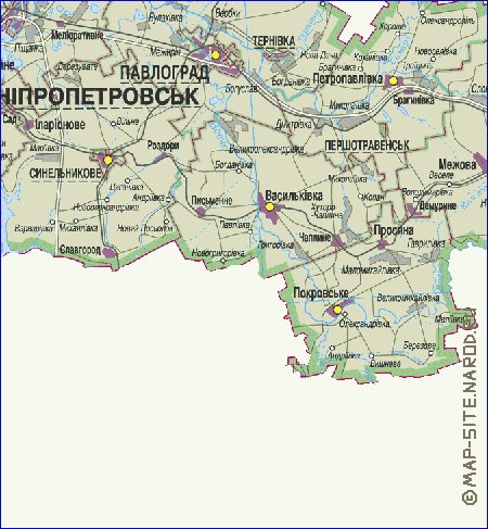 mapa de Dnipropetrovsk