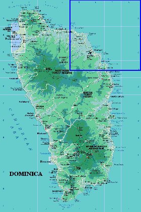 Administratives carte de Dominique en anglais
