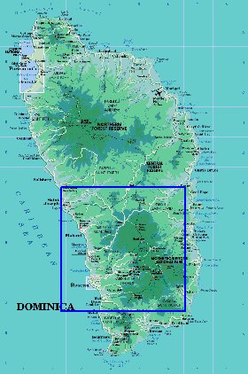 Administratives carte de Dominique en anglais