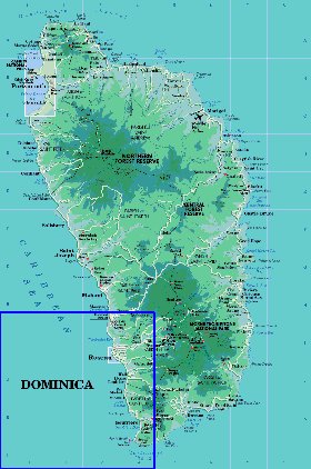 Administratives carte de Dominique en anglais