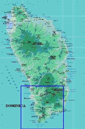 Administratives carte de Dominique en anglais