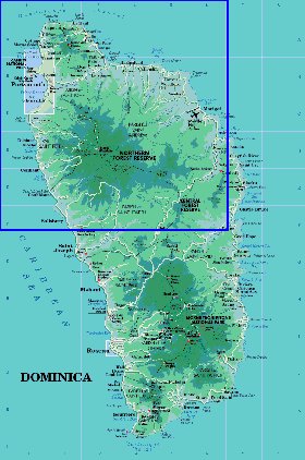 Administratives carte de Dominique en anglais