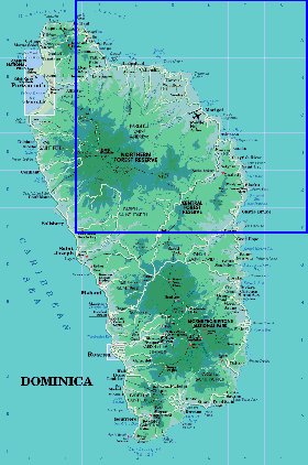 Administratives carte de Dominique en anglais