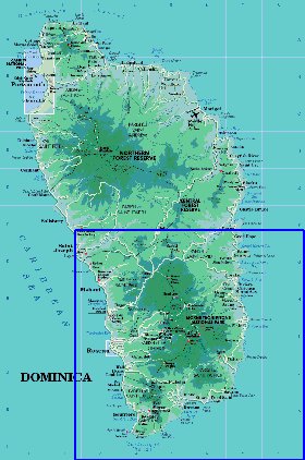 Administratives carte de Dominique en anglais