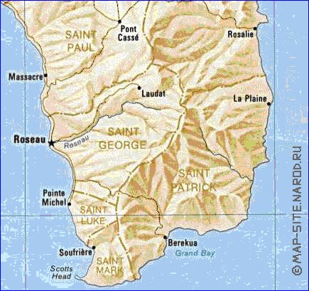 Administrativa mapa de Dominica